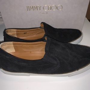 JIMMY CHOO BLACK SUEDE SNEAKERS